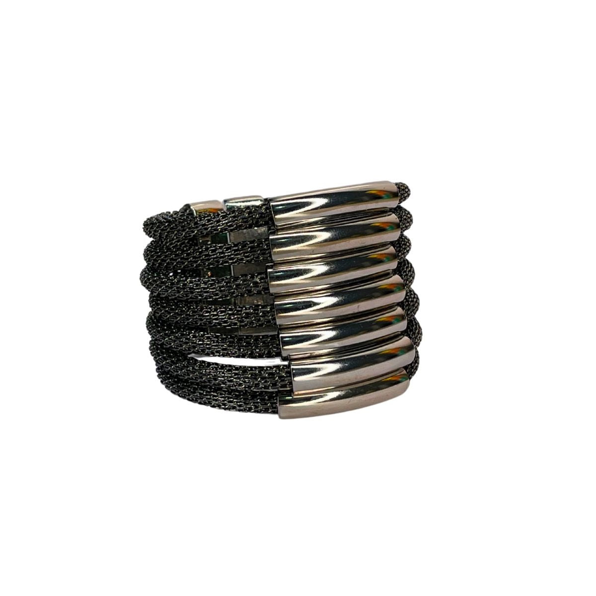 Lead aluminum mesh bracelet with gold-plated metals