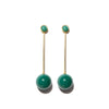 Earring Lia ball point Agate gold-plated
