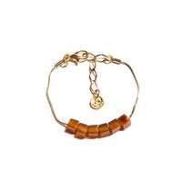 Luciana bracelet with Agate stone cubes and gold-plated metals