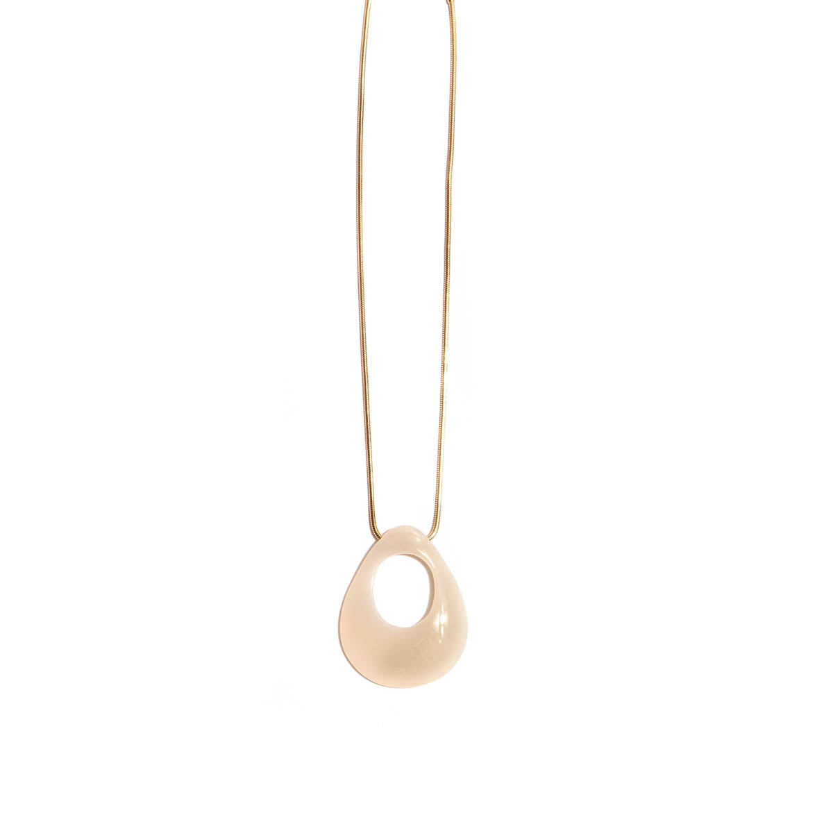Victoria necklace drop-shaped Agate and gold-plated chain