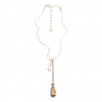 Medium Gold-plated Double Howlite Necklace