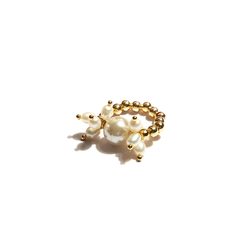 Gold-Plated White Pearls Ring