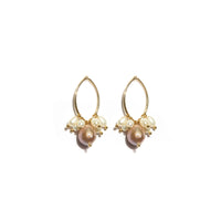 Gold-Plated Medium Delicate Pearl Earrings