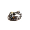 Graphite-Plated 6 Loop Mixed Pearl Bracelet