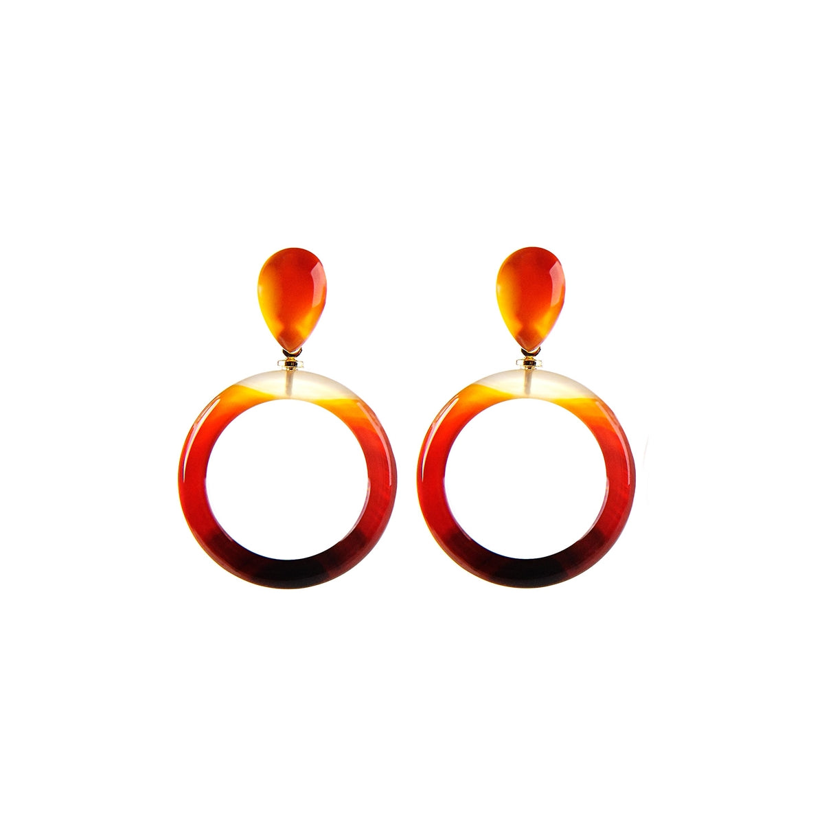 Agate Stone Droplet Gold-Plated Earring