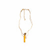 Agate Stone and Baroque Pearl Two Layer Gold-Plated Necklace