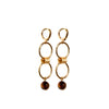 Gold-Plated metal Links Earrings with Tiger's Eye Sphere