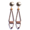 Long Wooden Triangle Earrings, Gold-Plated