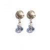 Gold-Plated Earrings with Short Green and Off Crystals