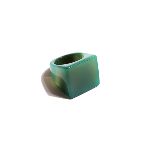 Natural Agate Square Stone Ring